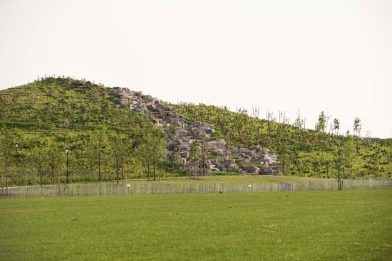 View of the scramble on Outlook Hill from the Play Lawn.