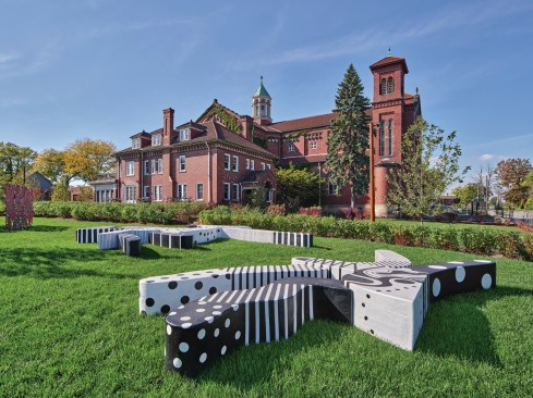 View of the Charles McGee Legacy Park and the Shepherd.