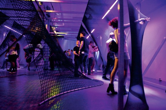 In collaboration with musician Matthew Dear, The Principals developed Delqa, a mesh landscape in which users could interact with their surroundings to alter a recorded composition.