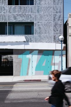 The pattern of the perforations affords privacy, while still allowing for the passage of light and air.