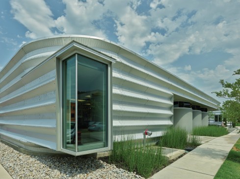 The galvanized steel huts used for the project were manufactured in Canada by SteelMaster.