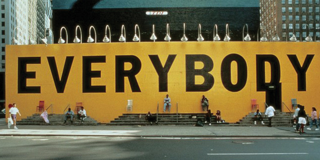 An art installation designed by Tibor Kalman and Scott Stowell in the early 1990s as part of the Times Square redevelopment project 
