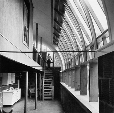 Second-floor balcony in the house Chareau designed for Robert Motherwell in East Hampton, N.Y. (1947)