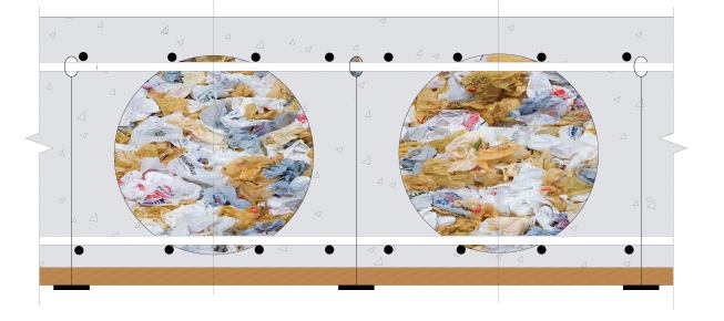 System using baled plastic bags.