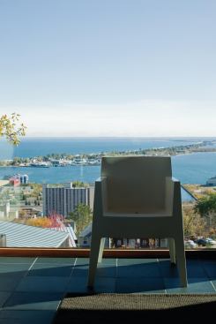 His studio and residence look out over Lake Superior, and he credits the landscape of the Canadian Shield as a major influence on his work.