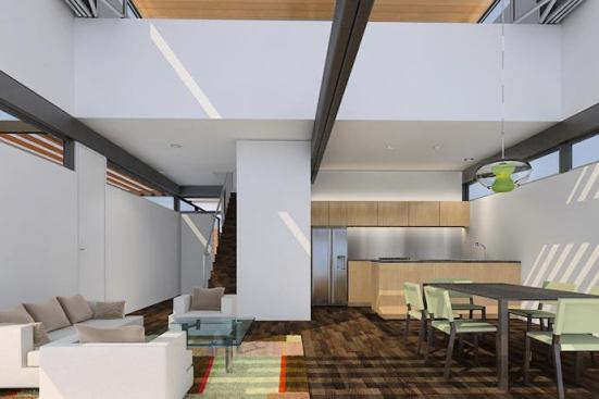 CK4's interiors feature a double-height living and dining area.