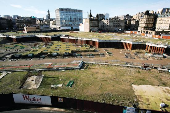 In Bradford, England, developer Westfield Group announced plans to enliven an empty 10-acre site—a victim of the recession—but not before vandals had dubbed it ‘‘Wastefield.’’