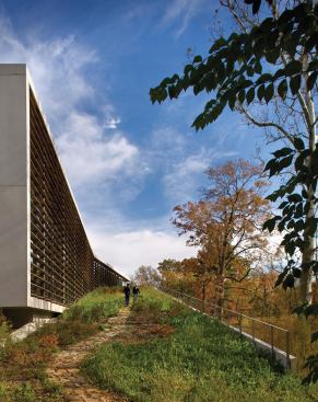 The Center for Global Conservation includes an intensive sloped green roof.