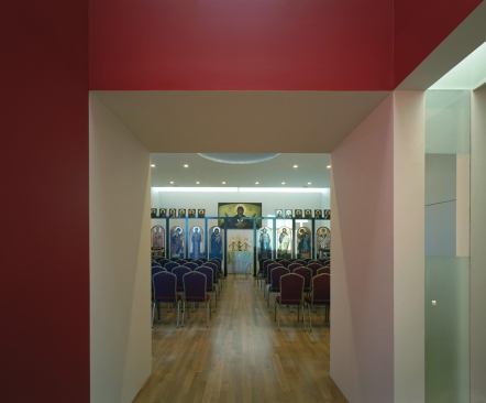 View from narthex into sanctuary 