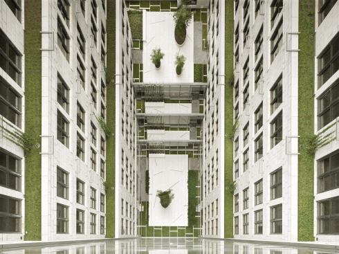 View of courtyard from the roof