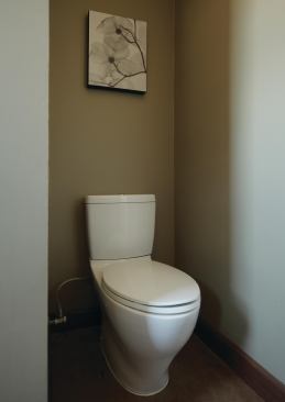 TOILETS All fixtures are WaterSense-certified, including the homes two Gerber 1.1/1.6-gpf Ultra dual-flush toilets. They feature 3.125-inch trapways and pressure-assisted flushing. 866.538.5536. 
www.gerberonline.com.