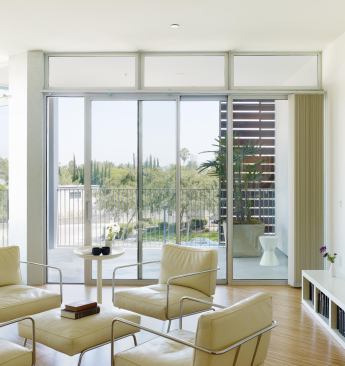 Typical flat with view out to balcony