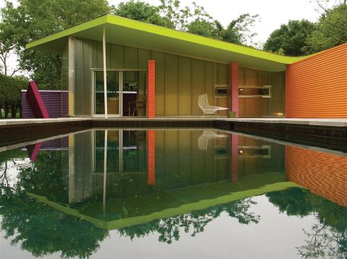 The 1,100-square-foot house on Shelter Island, N.Y., features a reflecting pool.