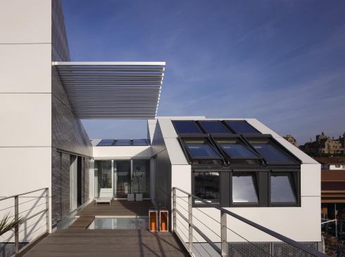 Akita is a low-energy home in Getxo, Spain, that leverages its Mediterranean climate with a design that optimizes its energy performance with a wealth of proven and available materials and technologies. Using passive ventilation and an abundance of natural light, the modular house creates comfortable and efficient living spaces within a small footprint that encourages higher-density development. Size: 62.98 cubic meters (approximately 680 square feet); Architect: Javier Aja Cantalejo, Bilbao, Spain.