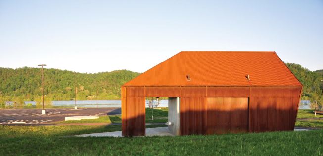 Exterior with Cor-Ten cladding