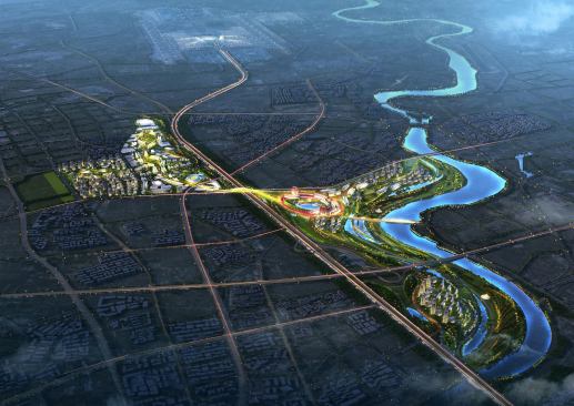 Aerial view of Shenzen Airport City