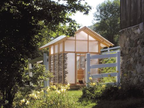 Keith Moskow and Robert Linn’s student design/build program, Studio North, created this sprightly chicken coop.