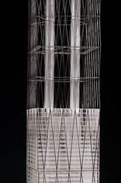 Model for 1 World Trade Center proposal showcasing diagrid.