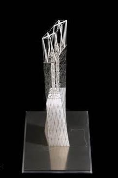 Model for 1 World Trade Center proposal showcasing diagrid.