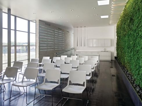 The conference space can be configured to hold everything from charrettes to community meetings.