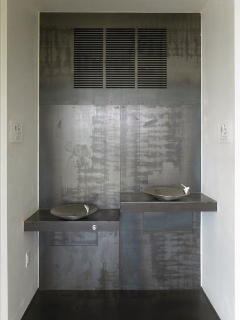 Water fountains.