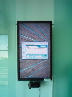 Digital display in lobby.