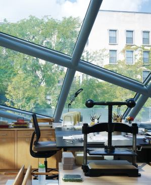 Work area in preservation department.