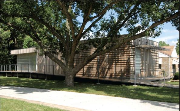 Studio 804 built its first prefabricated house in 2004. Modular 1 (top) consists of five modules, each dedicated to a different function. Modular 2 (above) incorporates maple flooring from an old gymnasium and leftover channel glass from a nearby museum expansion.