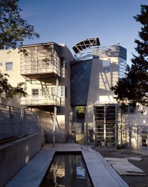 The Epard/Porsch House (left) features layers of inside/outside spaces and an observation tower capped by a movable cover to accommodate the clientsÕ stargazing. Its thick, insulated walls and controlled openings reveal passive cooling and heating strategies (above). Rockhill used native limestone and a sod roof on the Kansas Longhouse (below), which has a strong southern orientation for direct solar gain and natural daylighting.