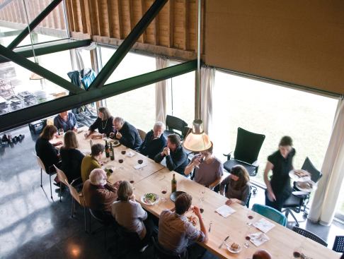 Conversations continued over meal breaks.