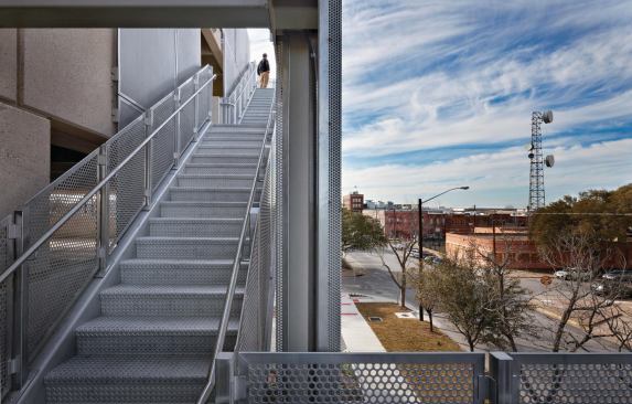 Viewsfrom exterior hyper-stair.