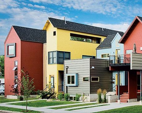 North Black Row

Architects: Intrinsik Architecture, Bozeman; Comma-Q Architecture, Bozeman

Developers: Dennis Steinhauer, Archer Construction

Completion: 2006

Cost: $2 million

Size: 5,898 s.f.

Five-unit attached townhouse project; received 2006 Montana AIA Honor Award and Bozeman Beautification Award.