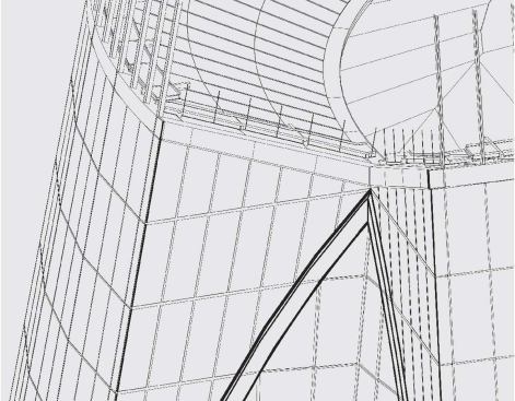 Software The design team used a variety of programs to create the drawings and renderings for the project. Construction documents were created in AutoCAD ADT 3.3, otherwise known as version 2002, but for certain elements, such as the dynamic Alpha and Omega walls, the team turned to 3-D modeling program Form Z, version 4.0, to help determine angles and potential stresses. Structural models for the entire structure were created in SAP 2000. 3D StudioMax was used to create 3-D renderings of the building at all times of day, and Adobe's Illustrator and Photoshop, version CS, were used to create color site plans and elevations.