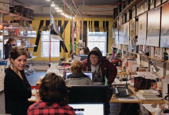 “Nine to five, I don’t think exists ever,” Tolla says. “Not even six or seven. We try to be really good about weekends, unless we have some major deadlines in front of us. There’s a life outside of the studio.”