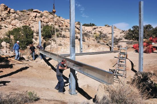 Because it connects to structural concrete footings, it is minimally invasive to the landscape.