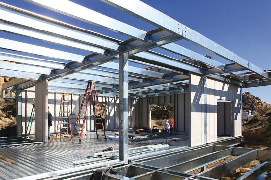 The completed structure will be a 1,000-square-foot house.
