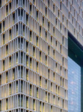 Poly Beijing: Staggered sunscreen of stone fins