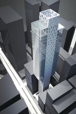 The 25-story tall Takshing House Redevelopment in Hong Kong.
