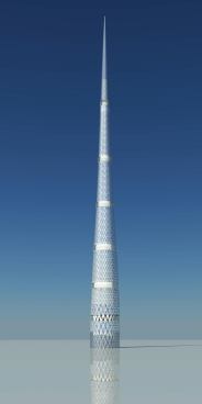 The concept of a structural core with cantilevered floor plates is by no means new, but extrapolating that technology to create high-rise towers is the focus of SOM’s research. Shown here is the 3,281-foot-tall a(Spire) Tower.