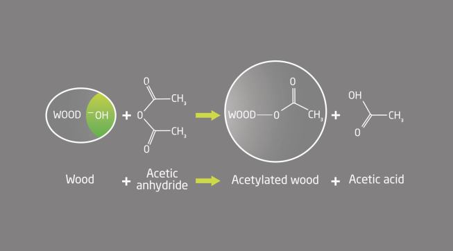The chemical reaction involved in the acetylizing process