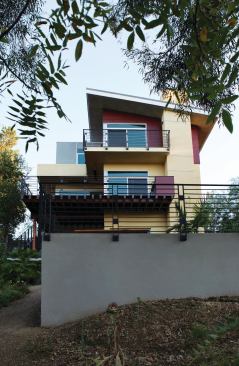 For a cooling climate like Southern California’s, designer-owners Frank and Grit Pasker optimized a sloping, north-facing lot for passive cooling and ventilation that in large part enabled them to achieve their net-zero electrical energy goals. In addition to aluminum-framed, thermally broken windows and patio doors from Arcadia Architectural Products, the deep roof overhangs were computer-modeled for ideal shading value. 800.423.6565. www.arcadiaproducts.com.