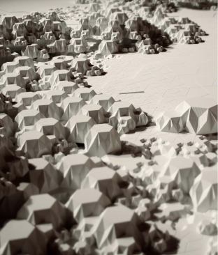 Automated algorithms drive Rules of Six, a sculpture by New York-based architectural designers Benjamin Aranda and Chris Lasch that emulates the growth patterns of nanostructures.