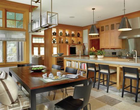 Even in homes with traditional Arts & Crafts detailing, the open kitchen floor plan—a truly contemporary idea, for sure—reigns. 


The New American Bungalow, Evanston, Ill.: Architect: Cohen & Hacker Architects, Evanston; General contractor: Sturm Builders, Northbrook, Ill.; Interior designer: JamesThomas, Chicago