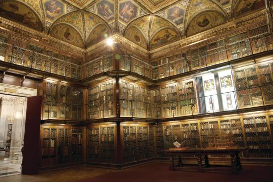An outdated lighting system combined with reflective acrylic panels in the bookcases made the East room, or library, seem dim, and did not show off the massive collection of rare volumes.