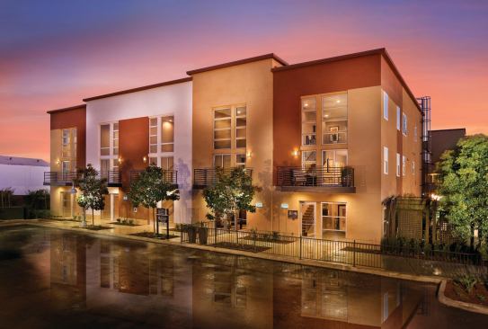 1600 Artesia Square in Gardenia, Calif., is attracting predominantly Asian buyers. Some choose live/work townhomes such as these where the bottom floor can be used for a business.