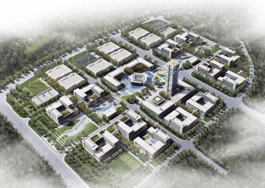 Aerial view of China Mobile International Information Port Project campus