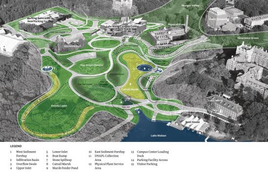 Site restoration plan for Alumnae Valley in Wellesley, Mass.