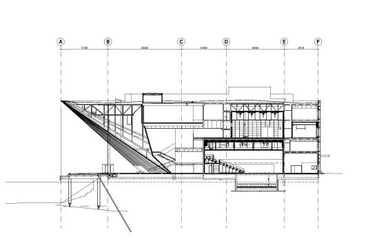 Section through Kilden's multipurpose hall