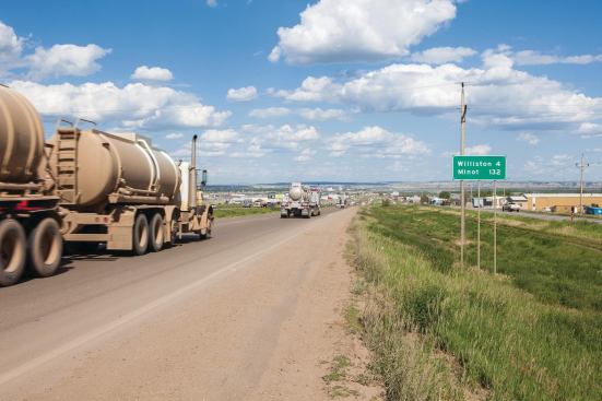 The boom has brought unprecedented traffic and trucks to the roads outside Williston.