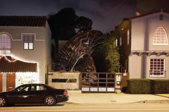 The built monocoque form at the Materials & Application Gallery in Los Angeles